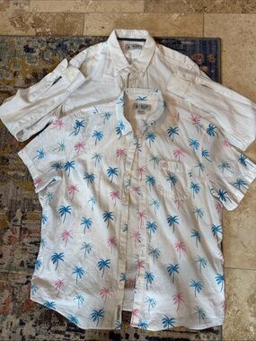 Bundle of Penguin white linen shirts size xl/lg